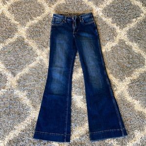 Retro Wrangler boot cut trousers.